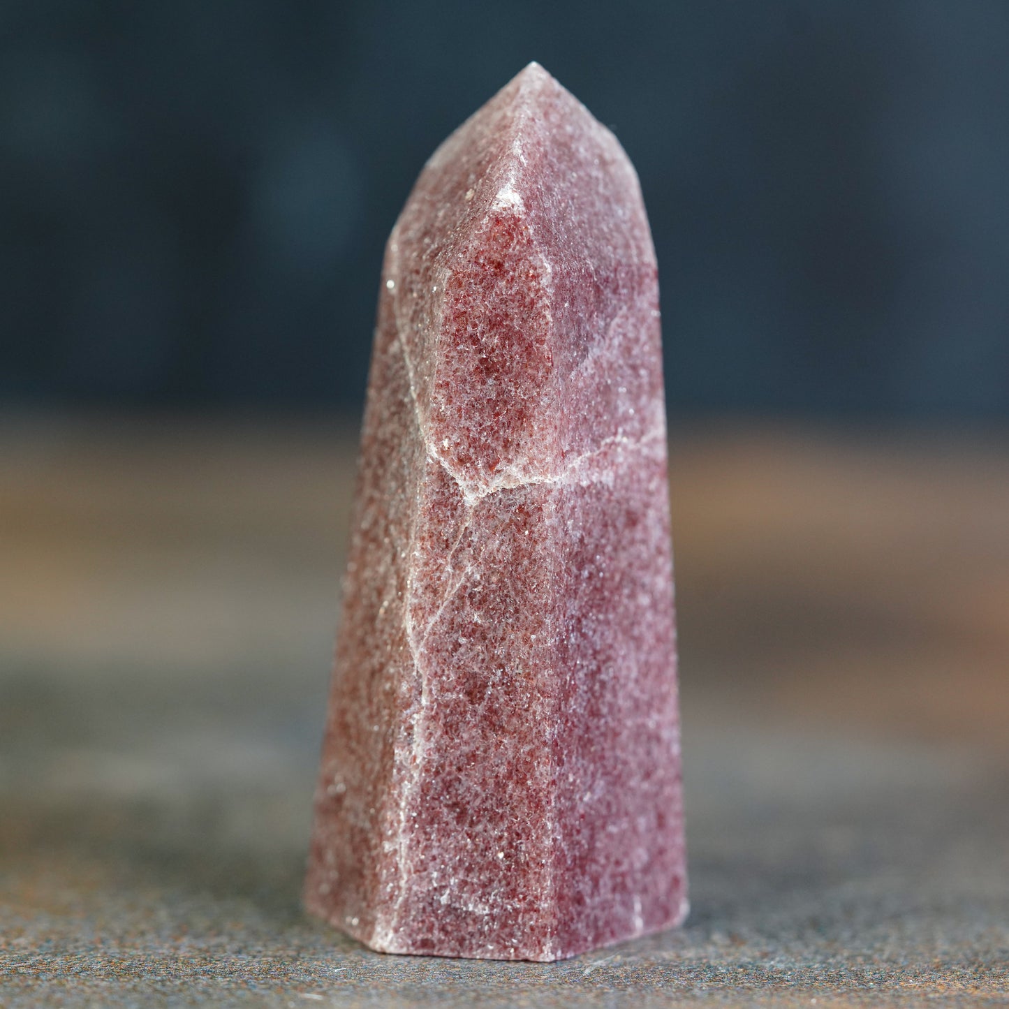 Sweet Berry Apex Small Strawberry Quartz Tower