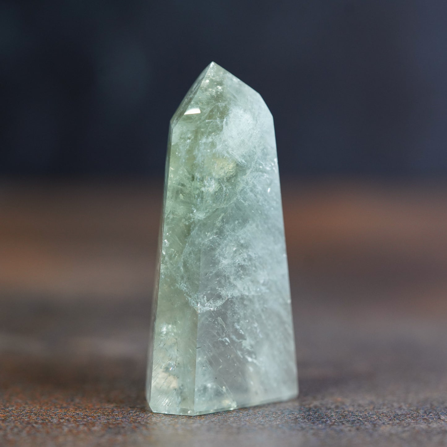 Green Natural Brazilian Prasiolite Crystal Tower