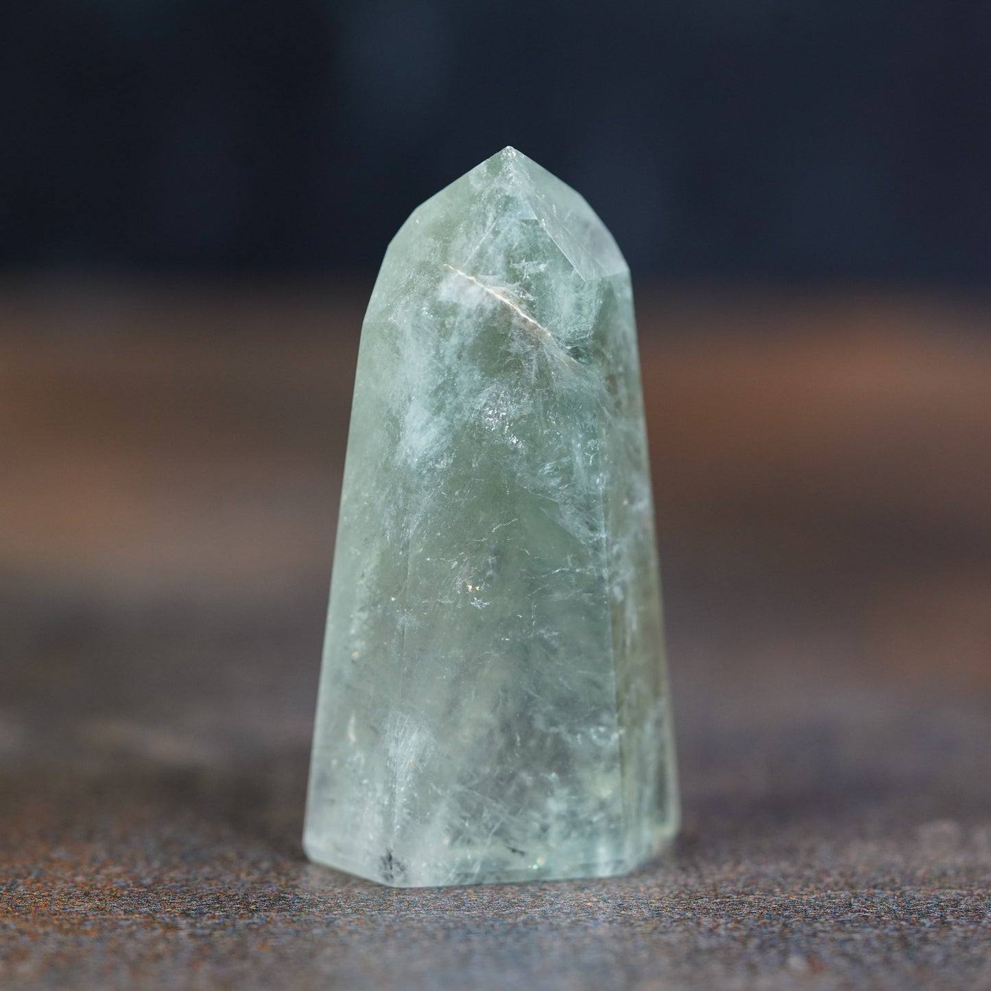 Green Natural Brazilian Prasiolite Crystal Tower