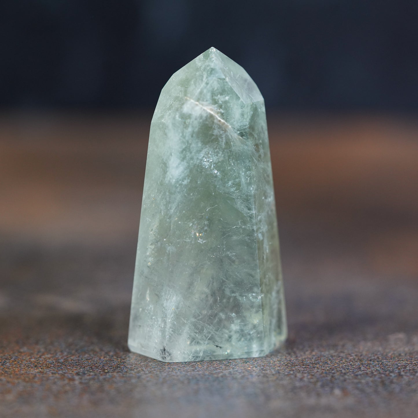 Green Natural Brazilian Prasiolite Crystal Tower