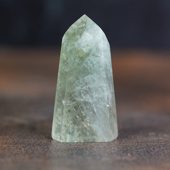 Green Natural Brazilian Prasiolite Crystal Tower