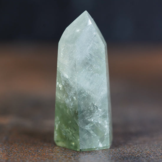 Luminous Prasiolite Crystal Tower - A Beacon of Revitalizing Energy