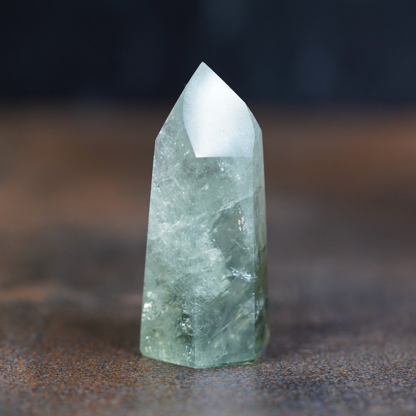 Luminous Prasiolite Crystal Tower - A Beacon of Revitalizing Energy