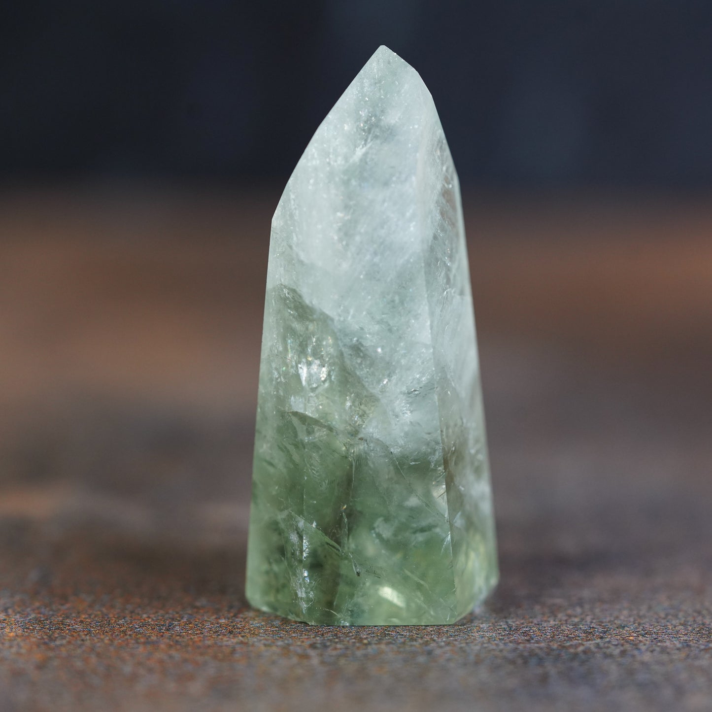 Luminous Prasiolite Crystal Tower - A Beacon of Revitalizing Energy