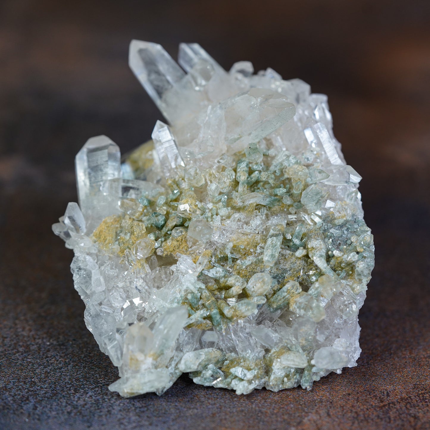 Luminous Himalayan Quartz Cluster - A Shimmering Tapestry of Crystals