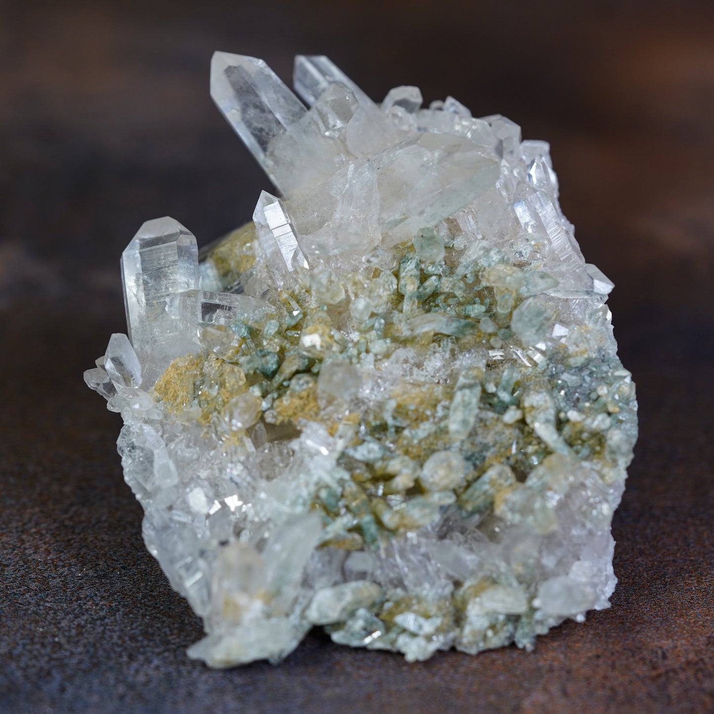 Luminous Himalayan Quartz Cluster - A Shimmering Tapestry of Crystals