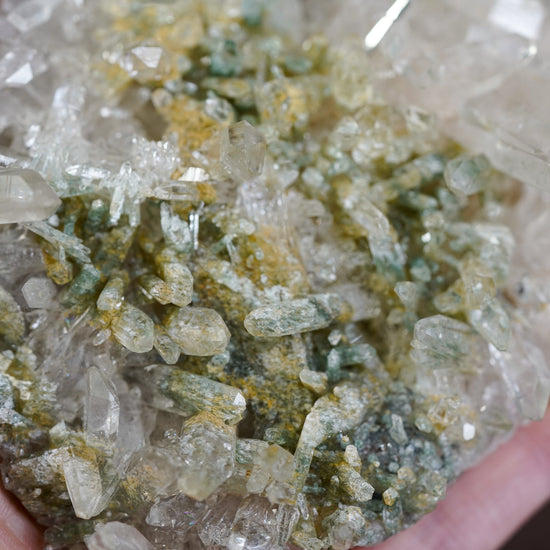 Luminous Himalayan Quartz Cluster - A Shimmering Tapestry of Crystals