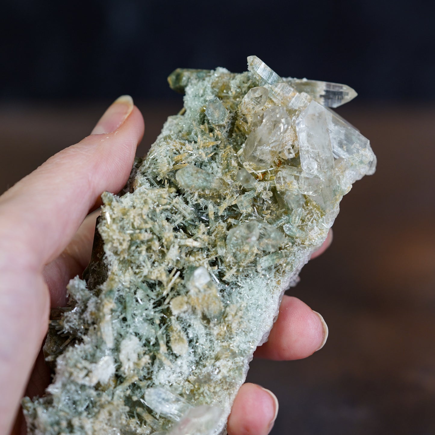 Majestic Himalayan Green Quartz Crystal Cluster