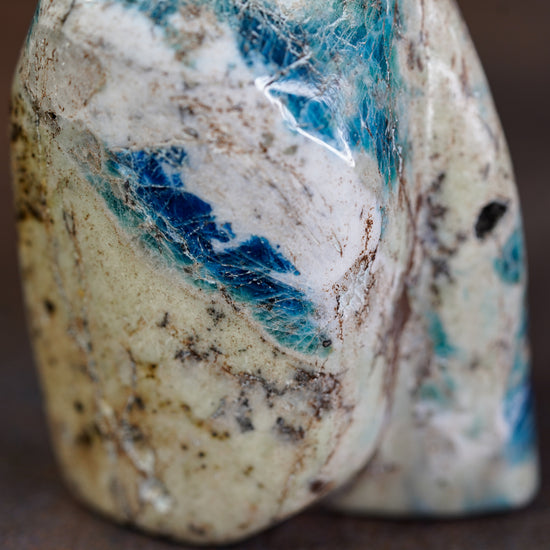 Close up photo of Blue Veins in Hackmanite Freeform