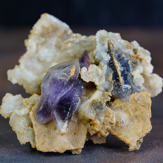 Enchanted Brandberg Amethyst Cluster with Calcite