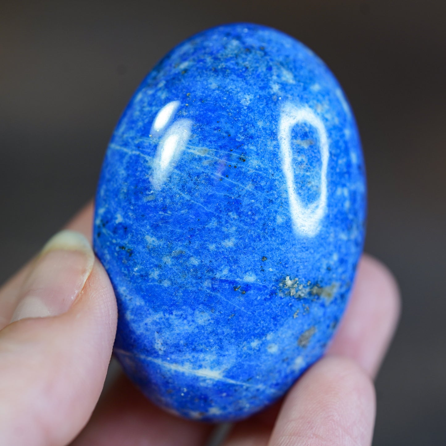 Lapis Lazuli Palmstone with Pyrite