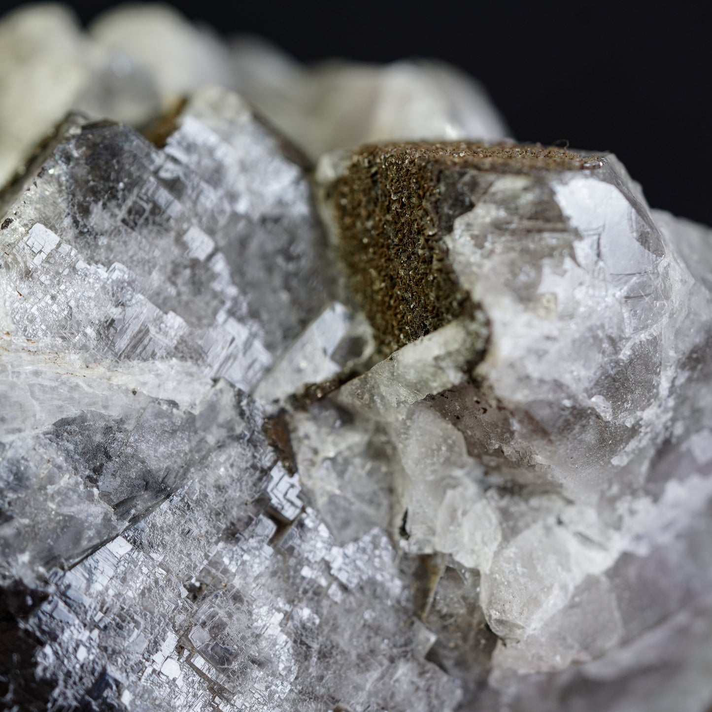 Grey Black Fluorite Crystal Cluster from Purple Rain Pocket at Lady Annabella Mine