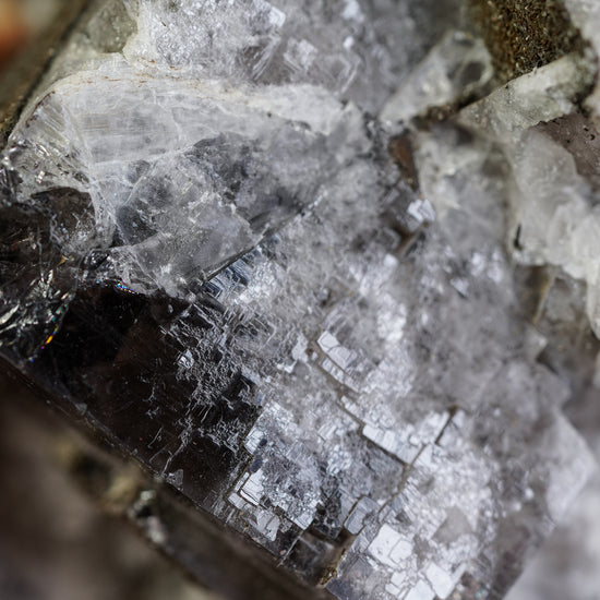 Grey Black Fluorite Crystal Cluster from Purple Rain Pocket at Lady Annabella Mine