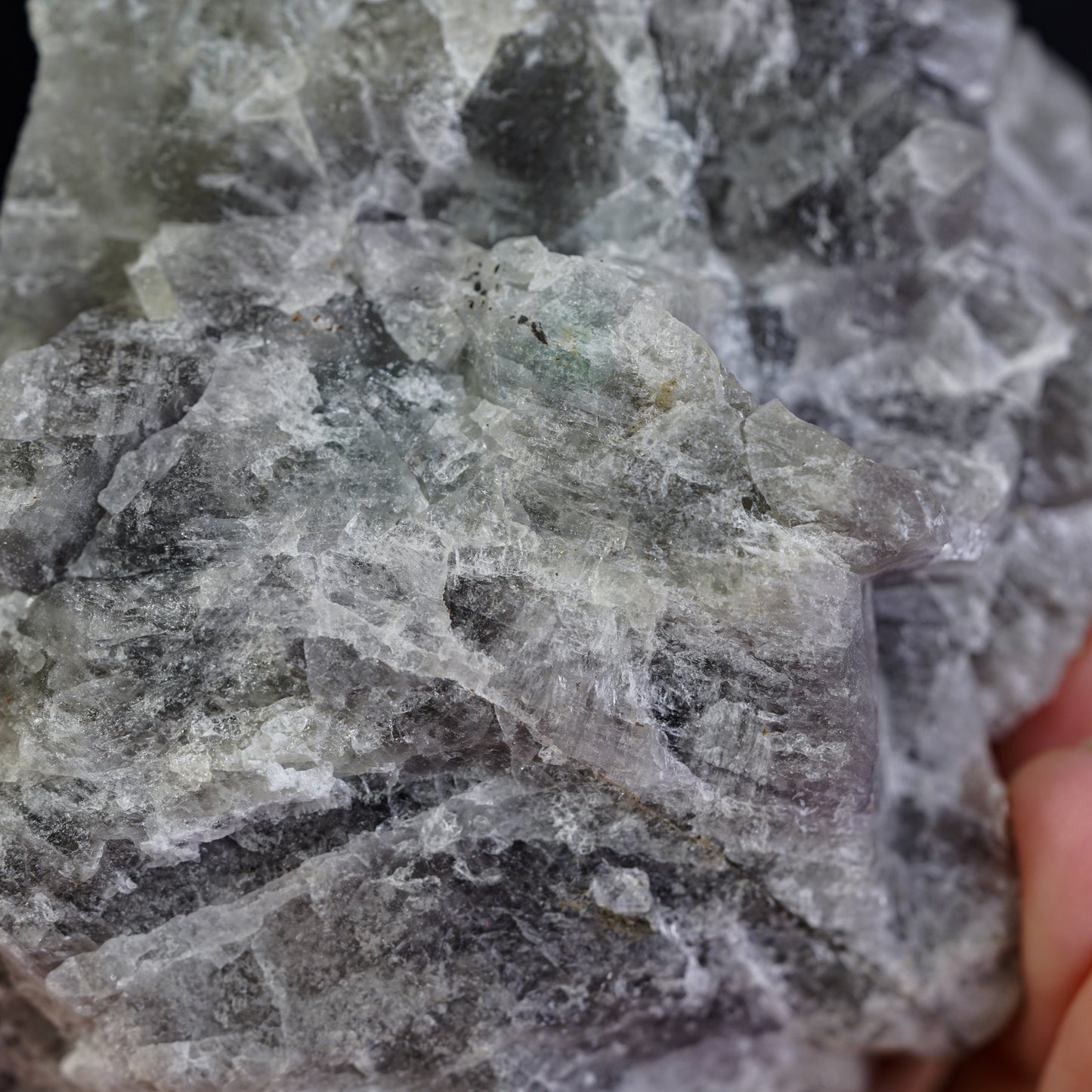 Grey Black Fluorite Crystal Cluster from Purple Rain Pocket at Lady Annabella Mine