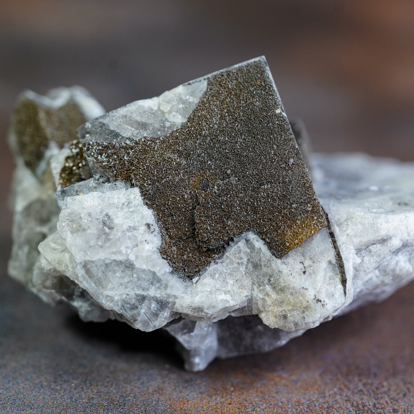 Grey Black Fluorite Crystal Cluster from Purple Rain Pocket at Lady Annabella Mine