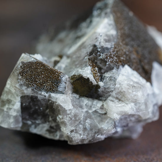 Grey Black Fluorite Crystal Cluster from Purple Rain Pocket at Lady Annabella Mine