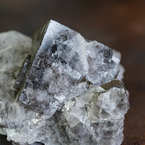 Grey Black Fluorite Crystal Cluster from Purple Rain Pocket at Lady Annabella Mine