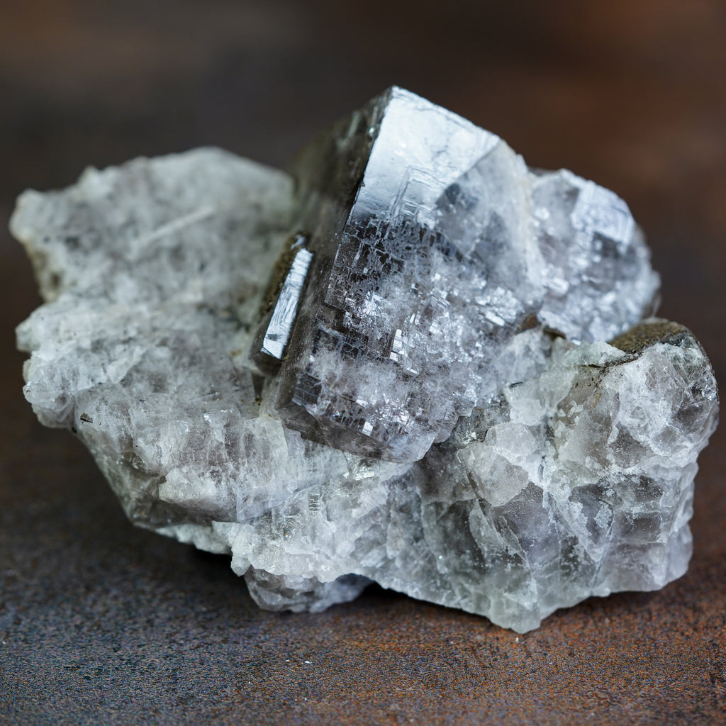 Grey Black Fluorite Crystal Cluster from Purple Rain Pocket at Lady  Annabella Mine