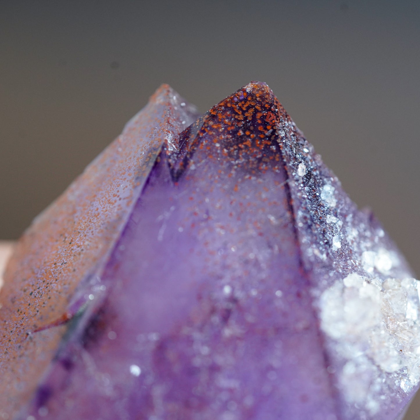 Thunder Mountain Amethyst with Red Hematite Tip