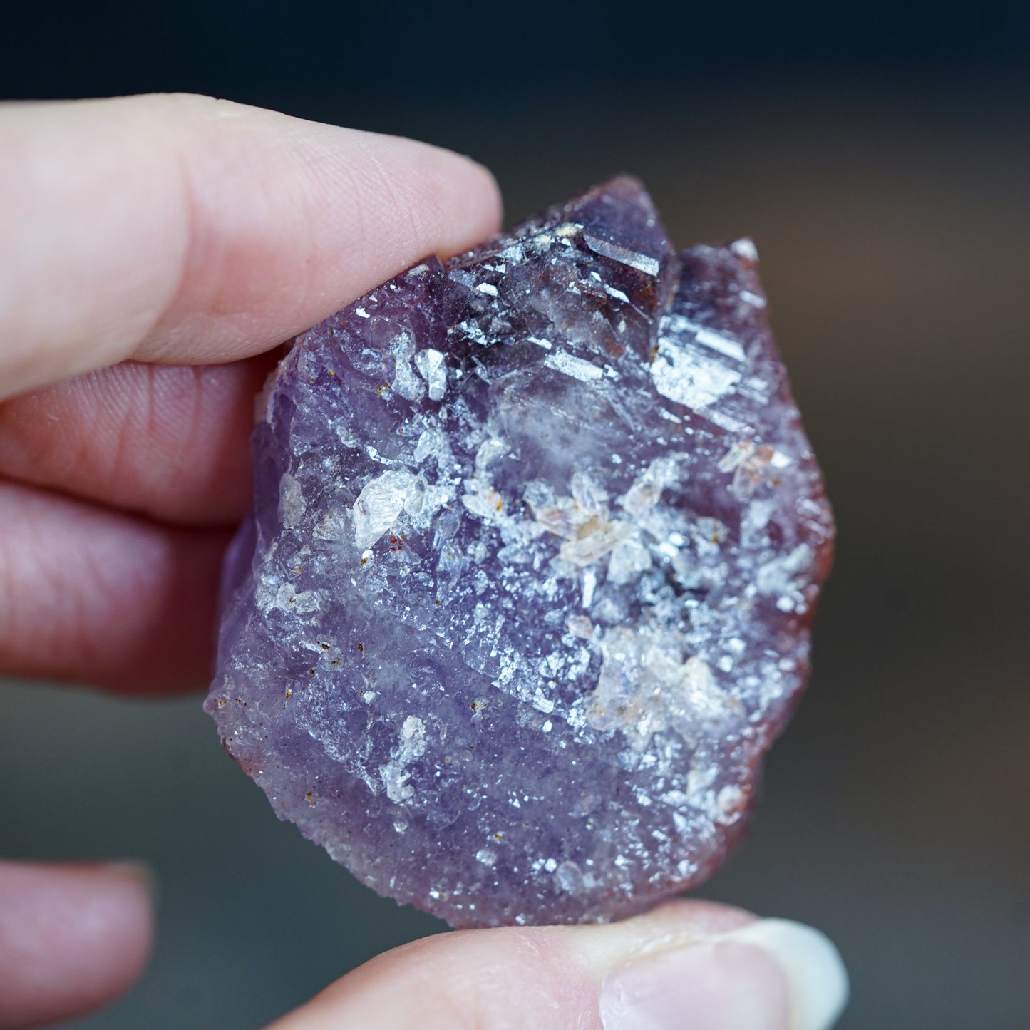 Thunder Mountain Amethyst with Red Hematite Tip