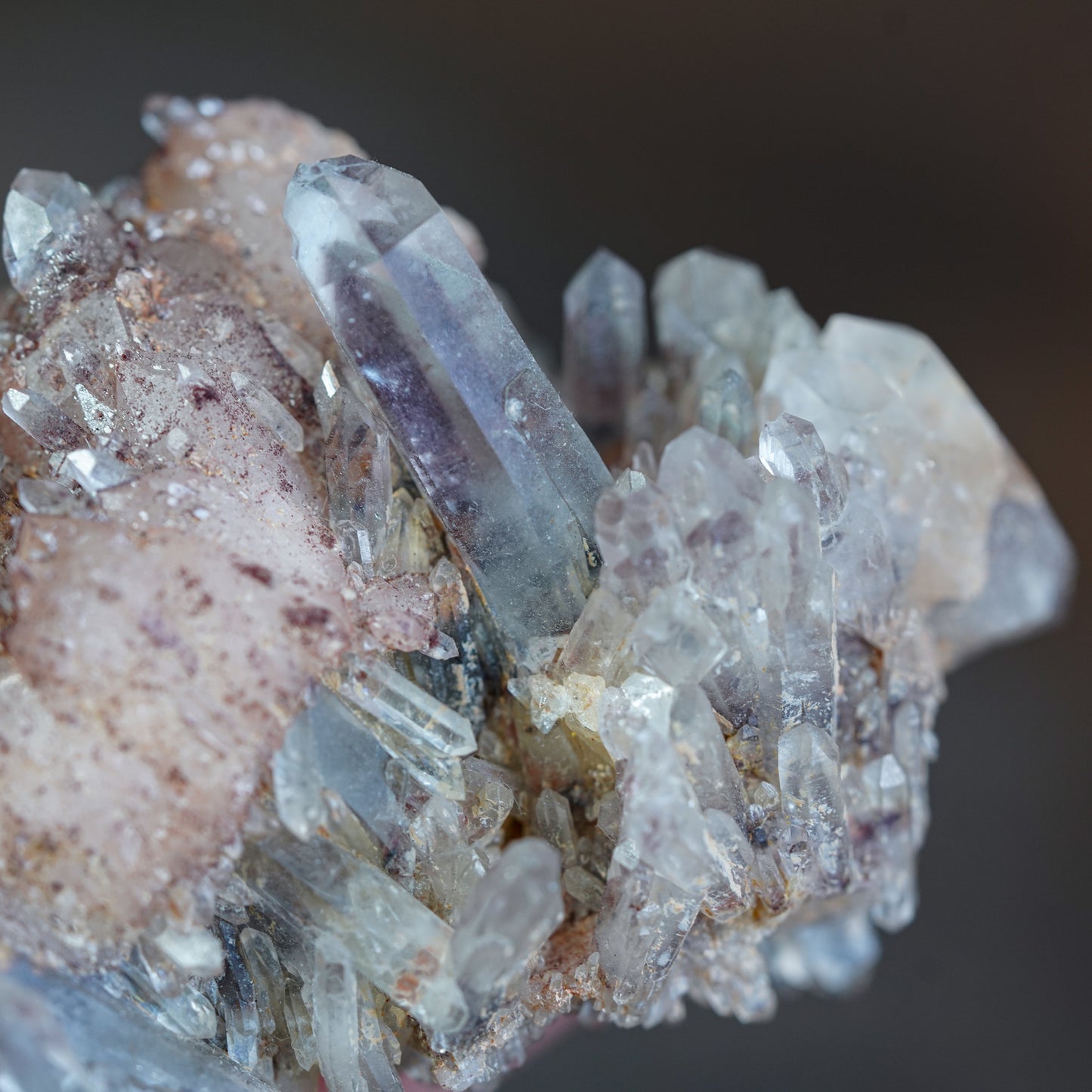 Guardian Veil Hematite Quartz Cluster Matrix