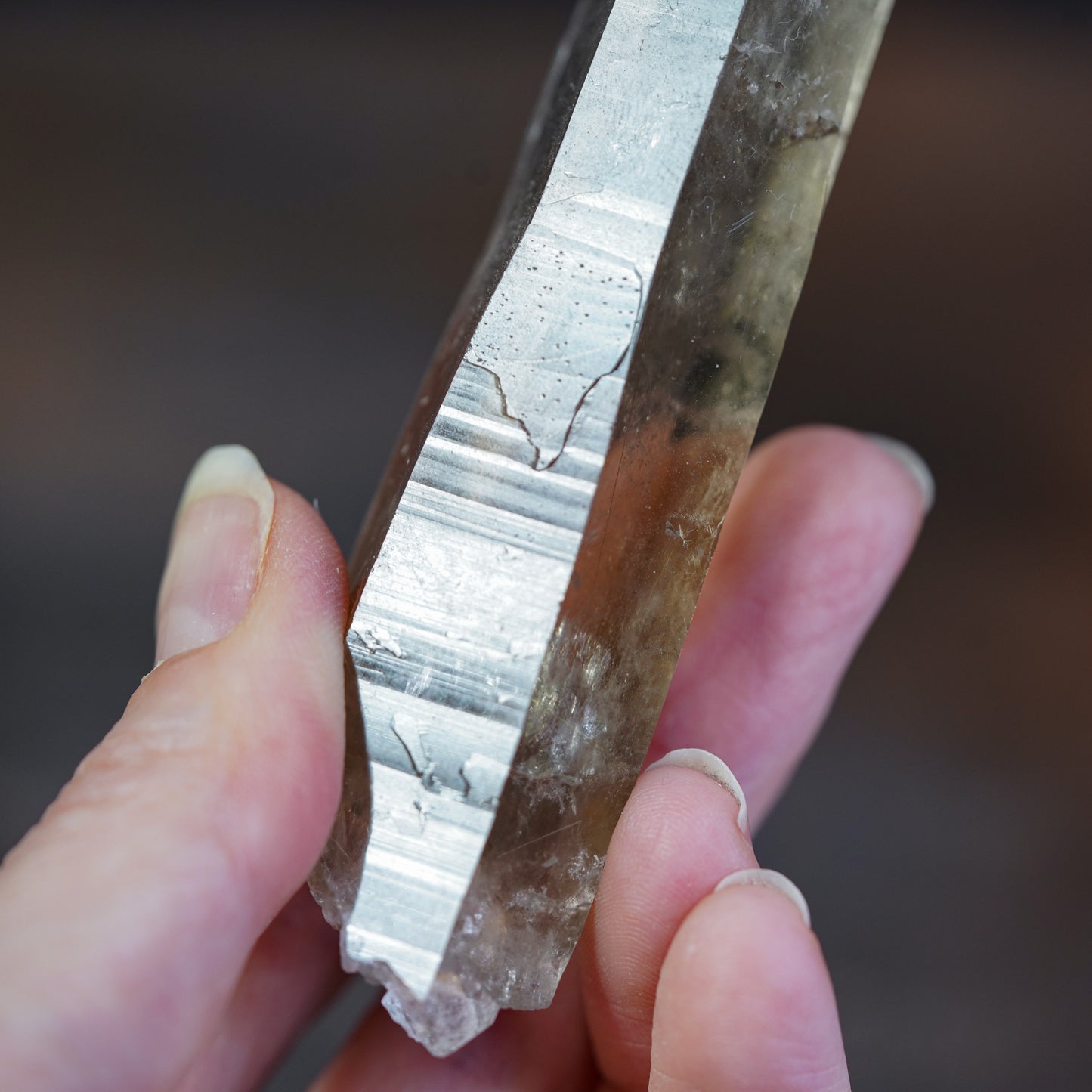 Smokey Quartz Point with Chisel Point Twin