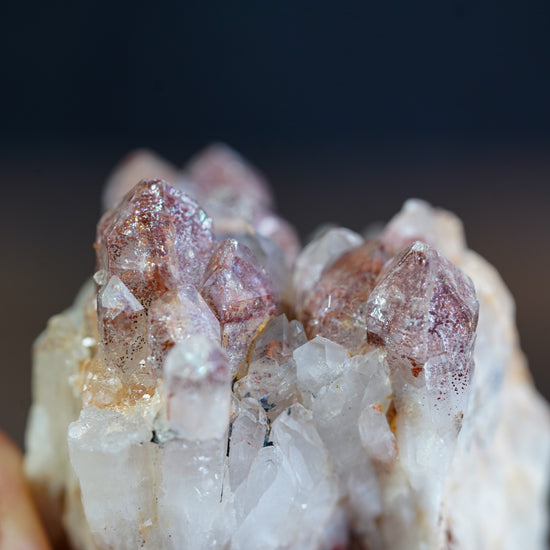 Red Phantom Hematite Quartz Crystal Cluster