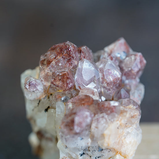Red Phantom Hematite Quartz Crystal Cluster