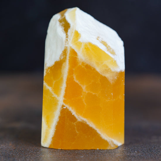 Luminous Beacon Orange Calcite Freeform Point
