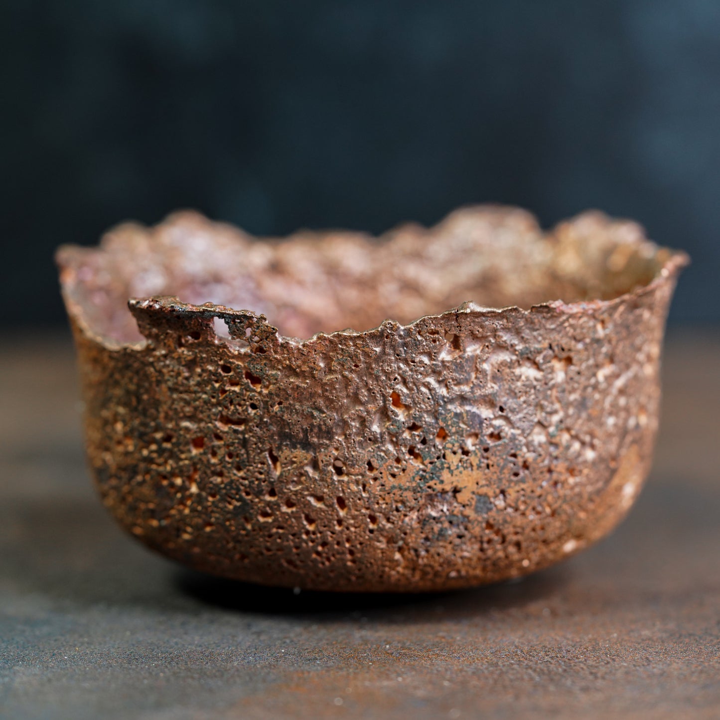 Copper Bowl with Rainbow Patina