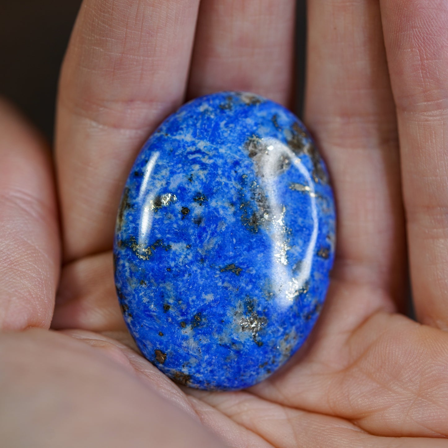 Lapis Lazuli Palmstone with Pyrite