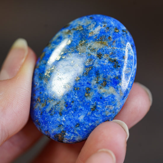 Lapis Lazuli Palmstone with Pyrite