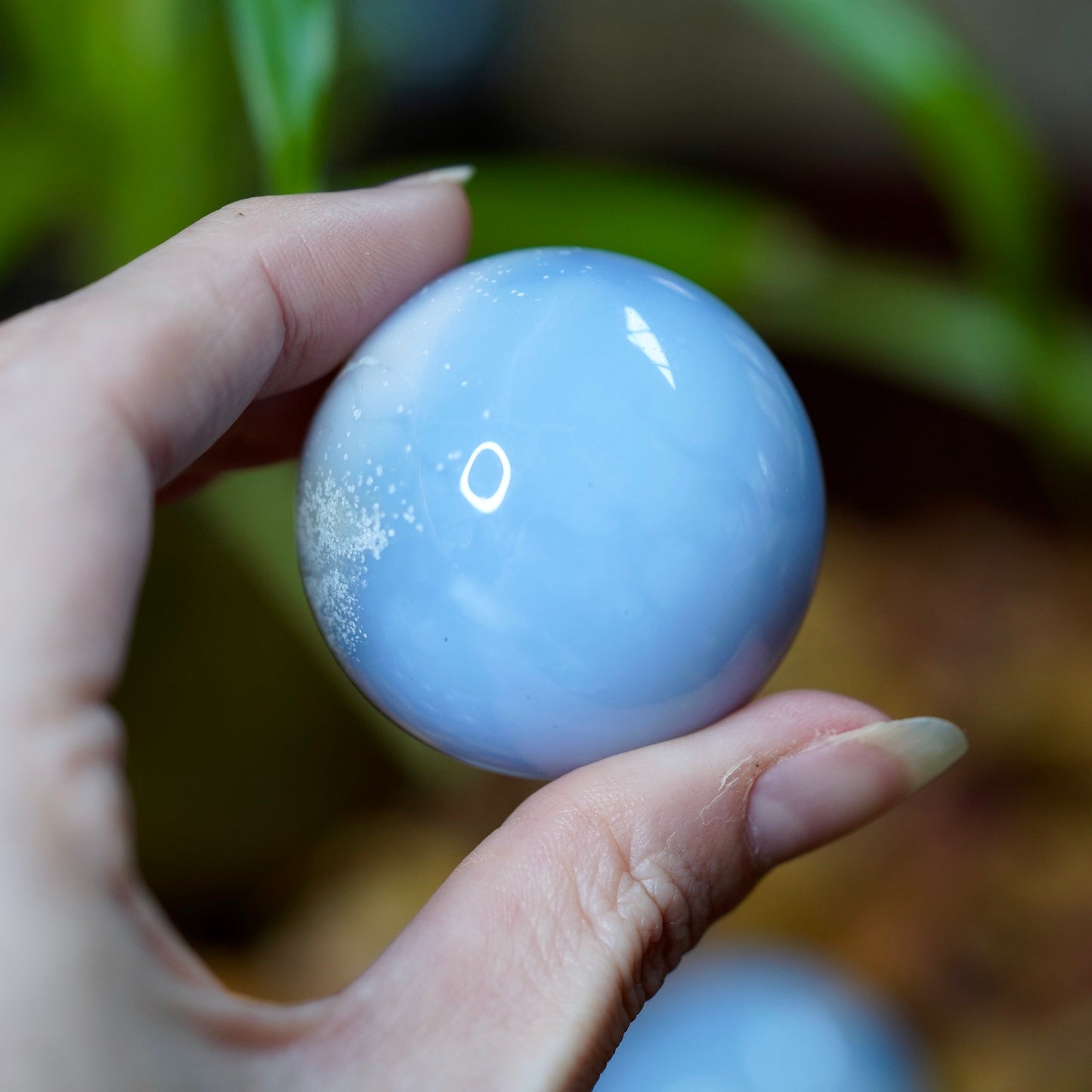 Large Blue Chalcedony Dome of Angelic Touch